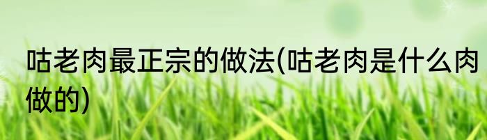 咕老肉最正宗的做法(咕老肉是什么肉做的)