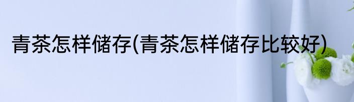 青茶怎样储存(青茶怎样储存比较好)