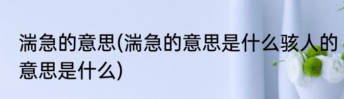 湍急的意思(湍急的意思是什么骇人的意思是什么)