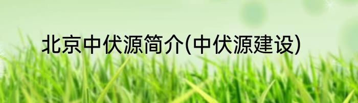 北京中伏源简介(中伏源建设)