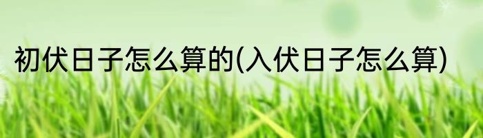 初伏日子怎么算的(入伏日子怎么算)