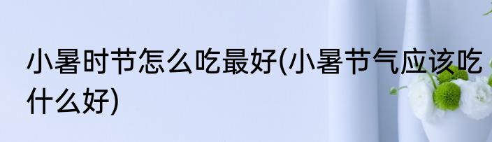 小暑时节怎么吃最好(小暑节气应该吃什么好)