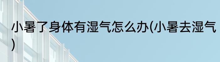 小暑了身体有湿气怎么办(小暑去湿气)