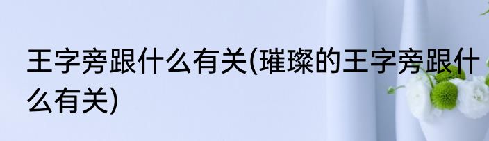 王字旁跟什么有关(璀璨的王字旁跟什么有关)