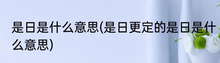 是日是什么意思(是日更定的是日是什么意思)