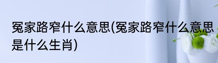 冤家路窄什么意思(冤家路窄什么意思是什么生肖)