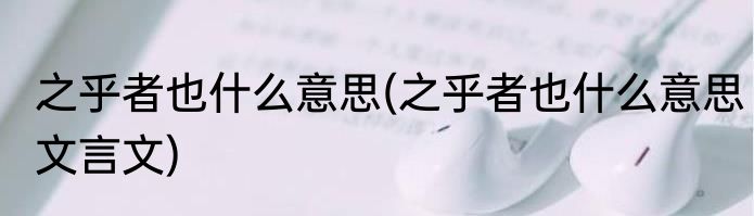 之乎者也什么意思(之乎者也什么意思文言文)