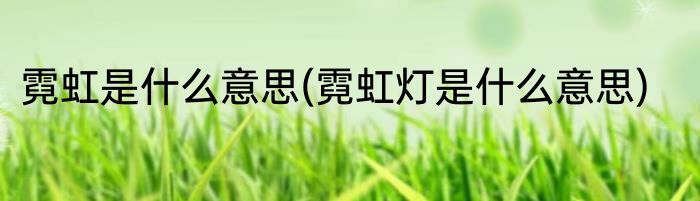 霓虹是什么意思(霓虹灯是什么意思)