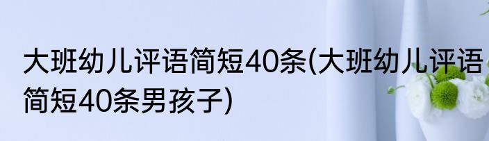 大班幼儿评语简短40条(大班幼儿评语简短40条男孩子)