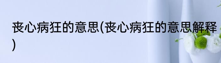 丧心病狂的意思(丧心病狂的意思解释)