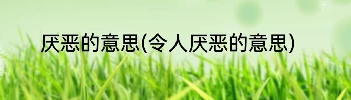 厌恶的意思(令人厌恶的意思)