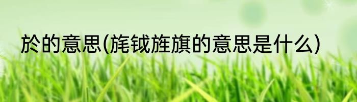 於的意思(旄钺旌旗的意思是什么)