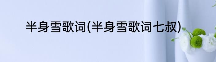 半身雪歌词(半身雪歌词七叔)