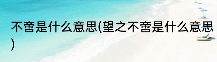 不啻是什么意思(望之不啻是什么意思)