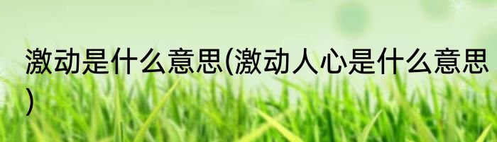 激动是什么意思(激动人心是什么意思)
