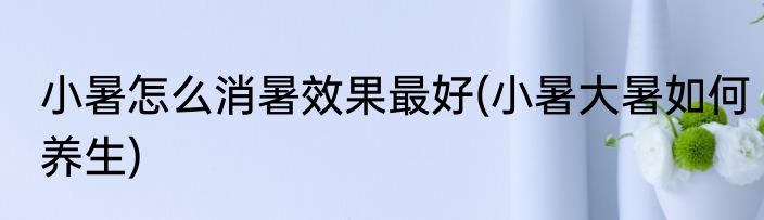 小暑怎么消暑效果最好(小暑大暑如何养生)