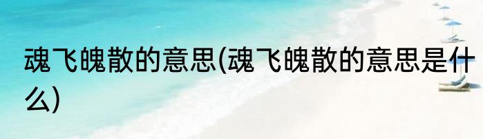 魂飞魄散的意思(魂飞魄散的意思是什么)