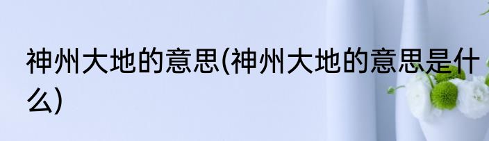 神州大地的意思(神州大地的意思是什么)