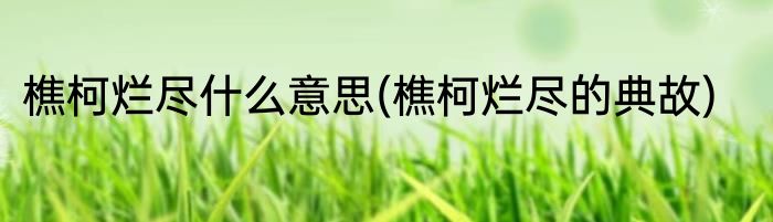 樵柯烂尽什么意思(樵柯烂尽的典故)