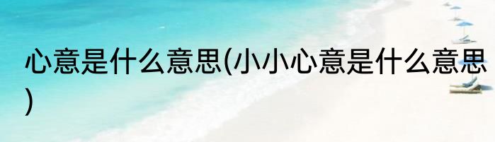 心意是什么意思(小小心意是什么意思)