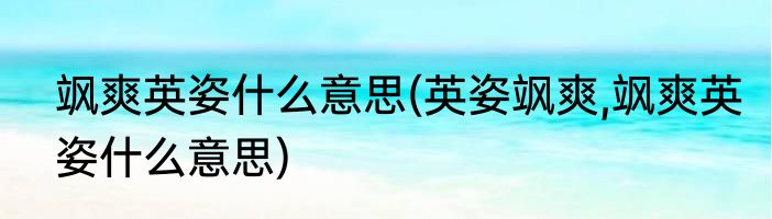 飒爽英姿什么意思(英姿飒爽,飒爽英姿什么意思)