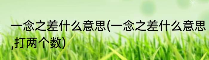 一念之差什么意思(一念之差什么意思,打两个数)