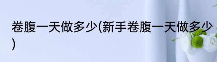 卷腹一天做多少(新手卷腹一天做多少)