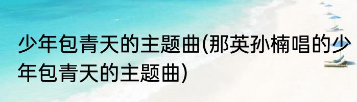 少年包青天的主题曲(那英孙楠唱的少年包青天的主题曲)