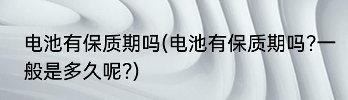 电池有保质期吗(电池有保质期吗?一般是多久呢?)