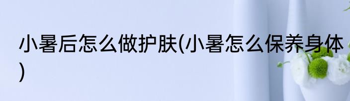小暑后怎么做护肤(小暑怎么保养身体)