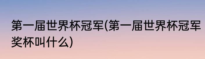 第一届世界杯冠军(第一届世界杯冠军奖杯叫什么)