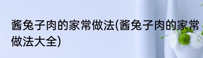 酱兔子肉的家常做法(酱兔子肉的家常做法大全)