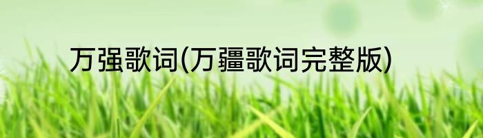 万强歌词(万疆歌词完整版)