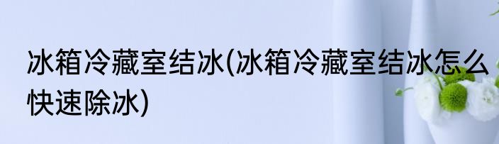 冰箱冷藏室结冰(冰箱冷藏室结冰怎么快速除冰)