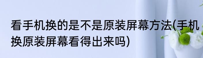看手机换的是不是原装屏幕方法(手机换原装屏幕看得出来吗)