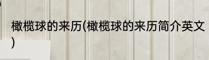 橄榄球的来历(橄榄球的来历简介英文)