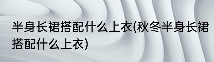 半身长裙搭配什么上衣(秋冬半身长裙搭配什么上衣)