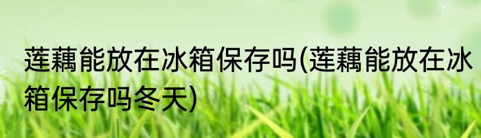 莲藕能放在冰箱保存吗(莲藕能放在冰箱保存吗冬天)