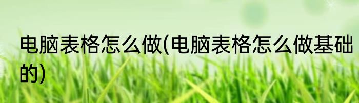 电脑表格怎么做(电脑表格怎么做基础的)