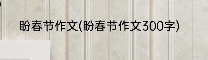 盼春节作文(盼春节作文300字)