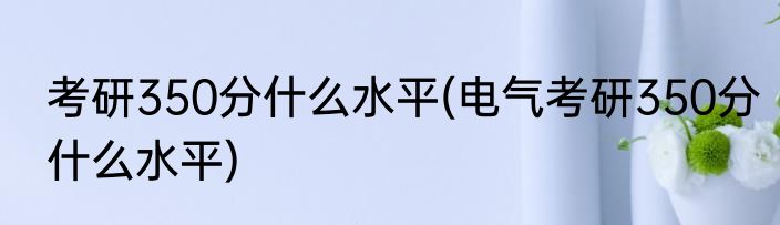 考研350分什么水平(电气考研350分什么水平)
