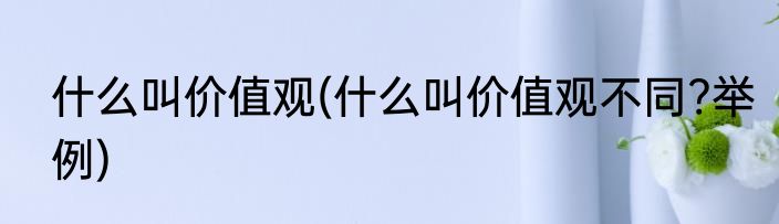 什么叫价值观(什么叫价值观不同?举例)