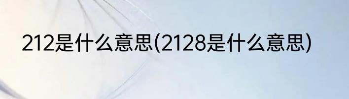 212是什么意思(2128是什么意思)