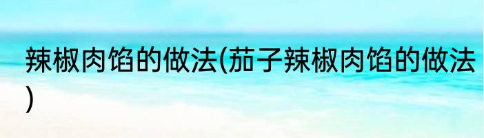 辣椒肉馅的做法(茄子辣椒肉馅的做法)