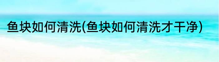 鱼块如何清洗(鱼块如何清洗才干净)
