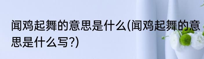 闻鸡起舞的意思是什么(闻鸡起舞的意思是什么写?)