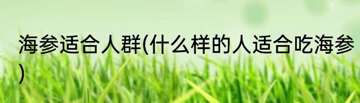 海参适合人群(什么样的人适合吃海参)