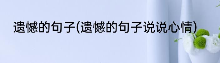 遗憾的句子(遗憾的句子说说心情)