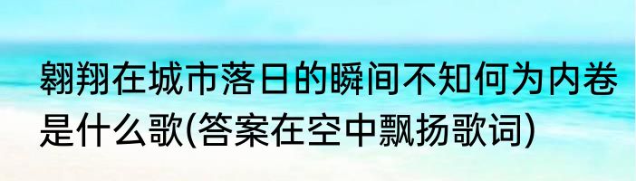 翱翔在城市落日的瞬间不知何为内卷是什么歌(答案在空中飘扬歌词)