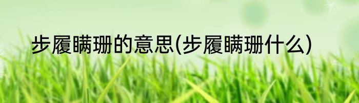 步履瞒珊的意思(步履瞒珊什么)